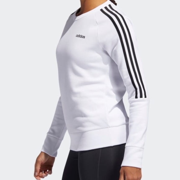 adidas Tops - New adidas white crew stripped hoodie size l